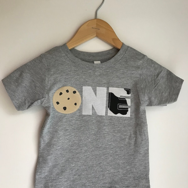 Milk and Cookies First birthday shirt, ONE, 1st birthday, boys birthday shirt, girls birthday shirt, chocolate chip cookie, any age, two, 2