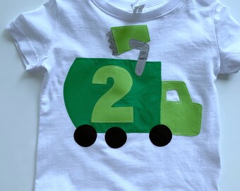 Garbage truck 2nd birthday shirt. Completely customizable. Trash truck birthday shirt. Garbage man party. Second, third, rubbish, work truck