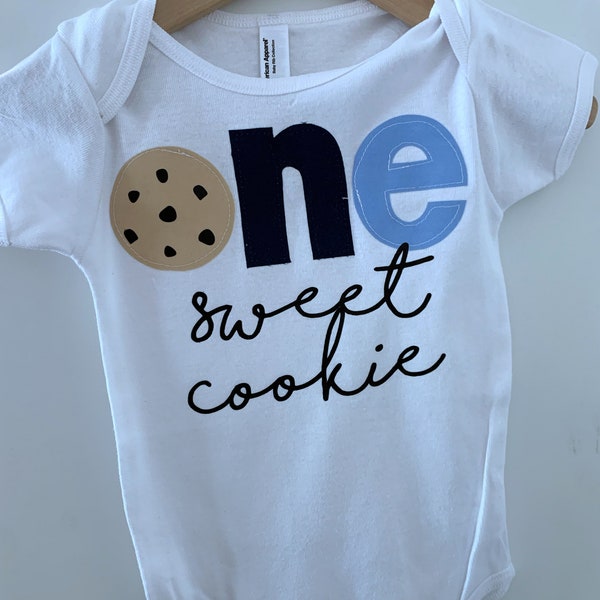 One sweet cookie, Milk and Cookies First birthday shirt, ONE, 1st birthday, girls birthday shirt, chocolate chip cookie, any age, two, 2