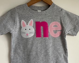 Some BUNNY is ONE, first birthday shirt, rabbit one, bunny birthday Shirt, 1st Birthday Outfit, Easter birthday Bodysuit, 1st Birthday Shirt