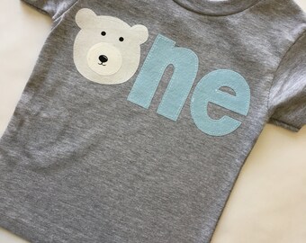 Winter ONEderland Polar Bear birthday shirt. Wild One, Wild Adventure. First birthday shirt featuring bear ONE. Wild ONE. Any number, age.