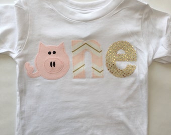 This little piglet is turning one birthday shirt. First birthday, second birthday, one shirt, two shirt, book themed party, pig themed party