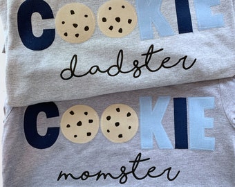 Cookie Momster, Cookie Dadster, one sweet cookie birthday, baby shower, milk and cookie party, any age, any customization, first birthday