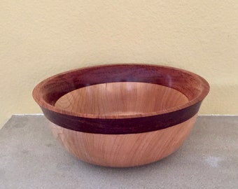 Turned Bubinga and Figured Maple Bowl