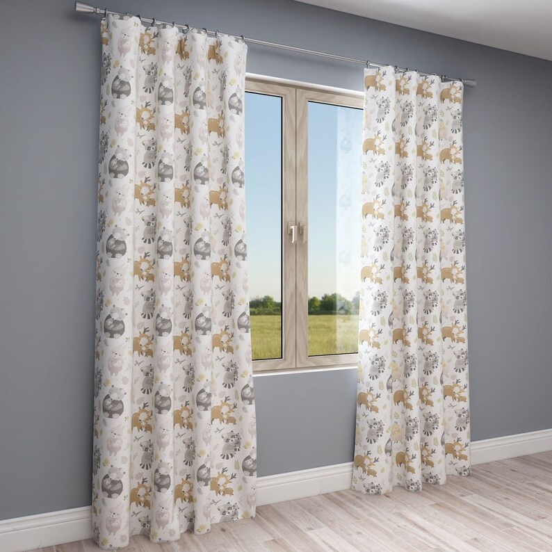 Animals Kids and Nursery Blackout Curtains. Custom Handmade Etsy
