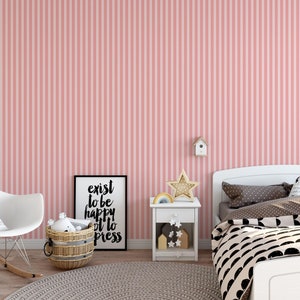 Heacham Stripe Blush Wallpaper  Wallpaper Inn 