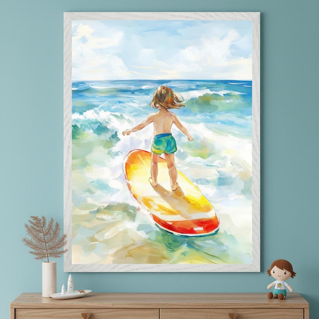 Surf Child Wall - Etsy