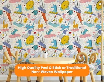 Artful Dogs Peel & Stick Wallpaper: Eco-Friendly Nursery Decor