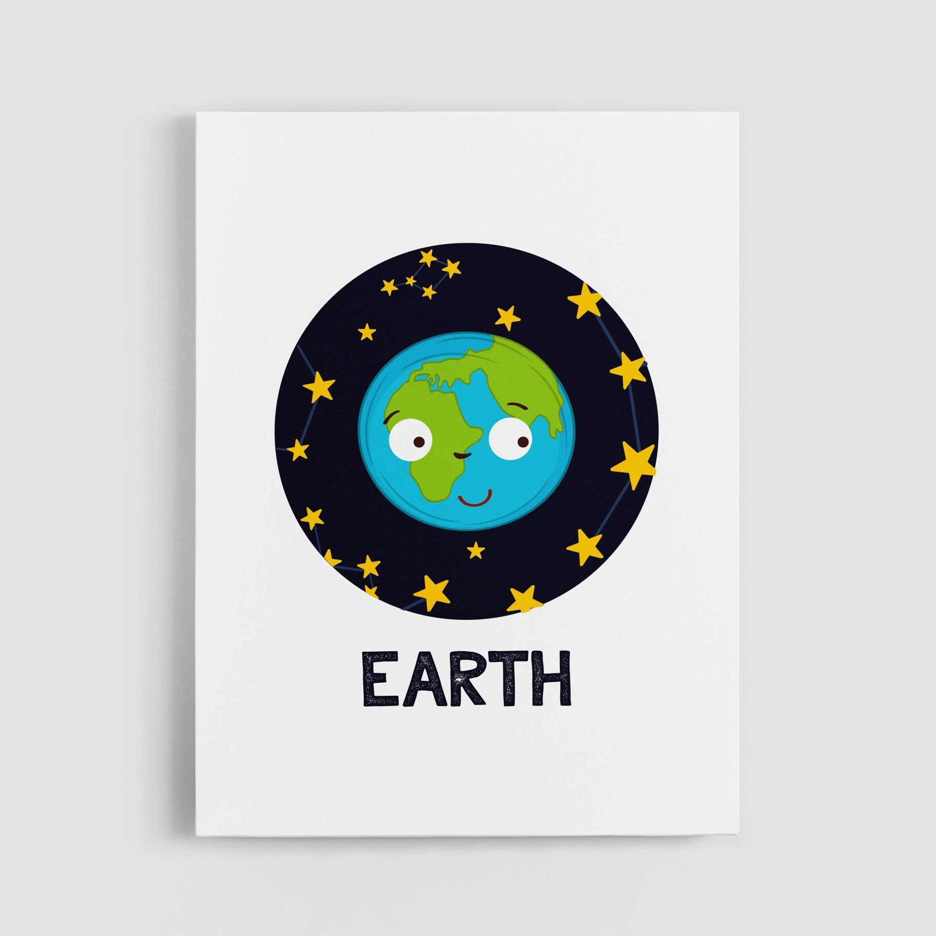 Universe Outer Space Themed Wall Art Set Kids Wall Etsy
