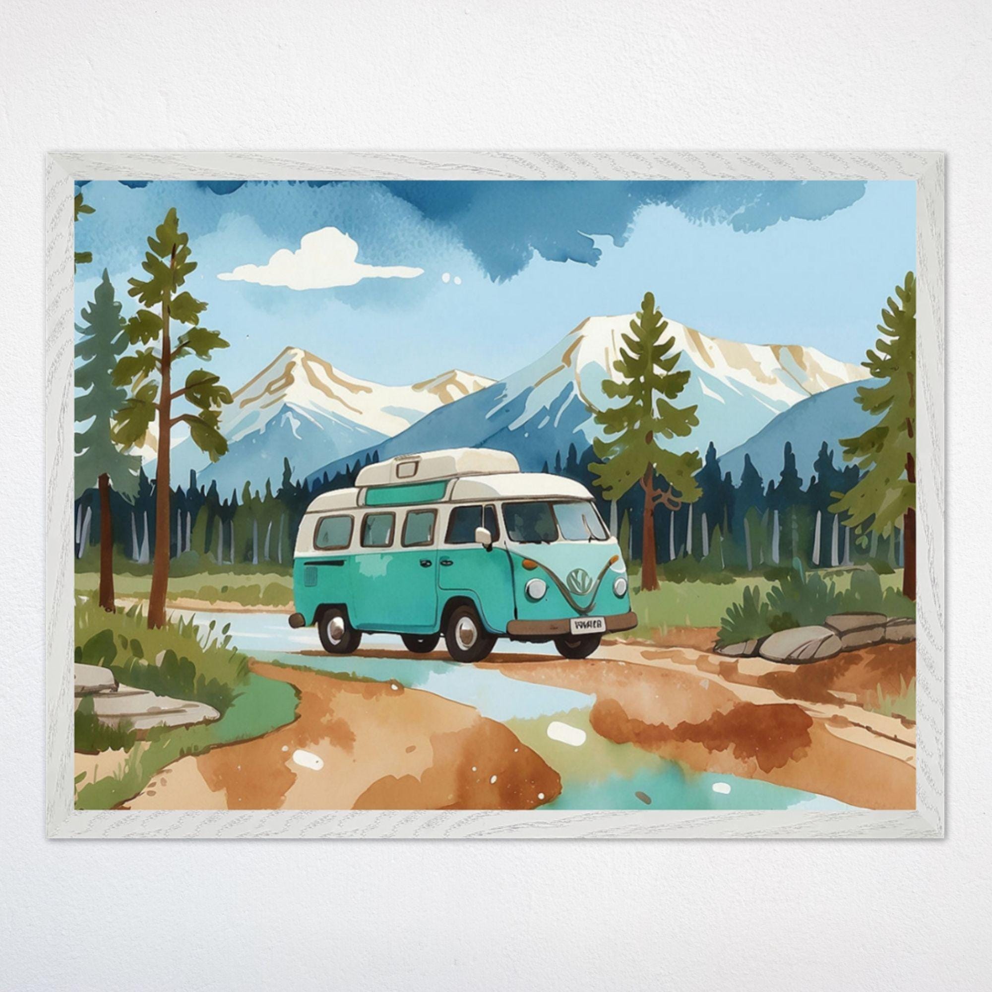 Car Wall Art for Nursery and Kids Rooms, Car Wall Decor, Poster for Kids Room, Camping Canvas, Car Framed Poster