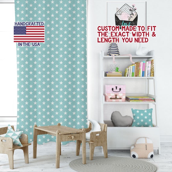 Stars Canal Twill Playroom Curtains Kids Room Curtains Etsy