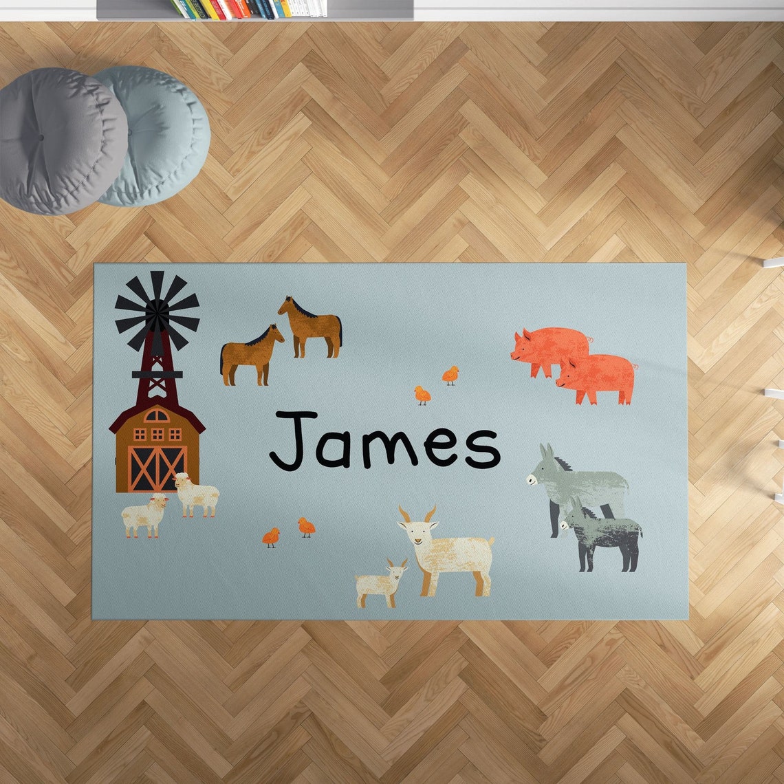 Personalized Farm Nursery Rug. Enhance Your Kid's or Etsy