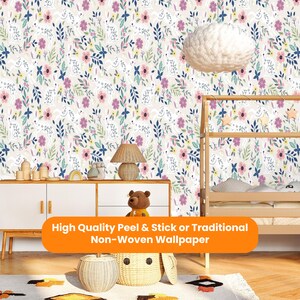 Bunnies Wallpaper Peel & Stick Removable Self Adhesive or Traditional NonWoven, Wallpaper Kids Room, Wallpaper Nursery, Wallpaper Playroom