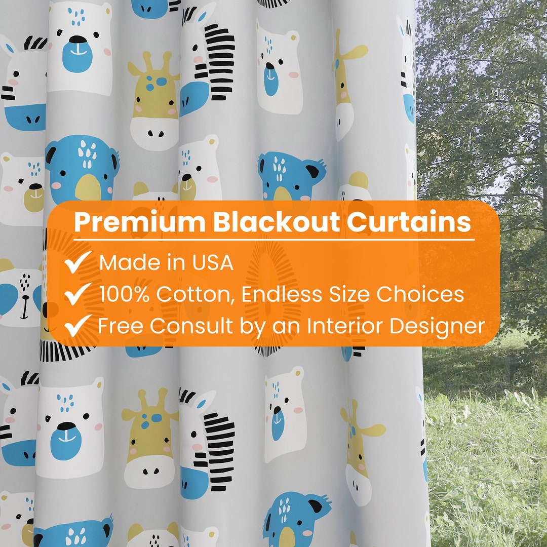 Safari Curtains Safari Nursery Decor for Baby Boy Room Etsy España