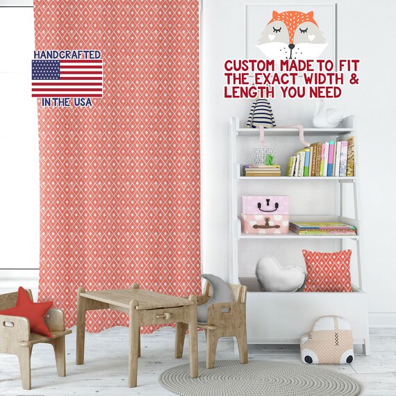 Trillion Coral Curtains For Kids Bohemian Curtains Playroom Etsy