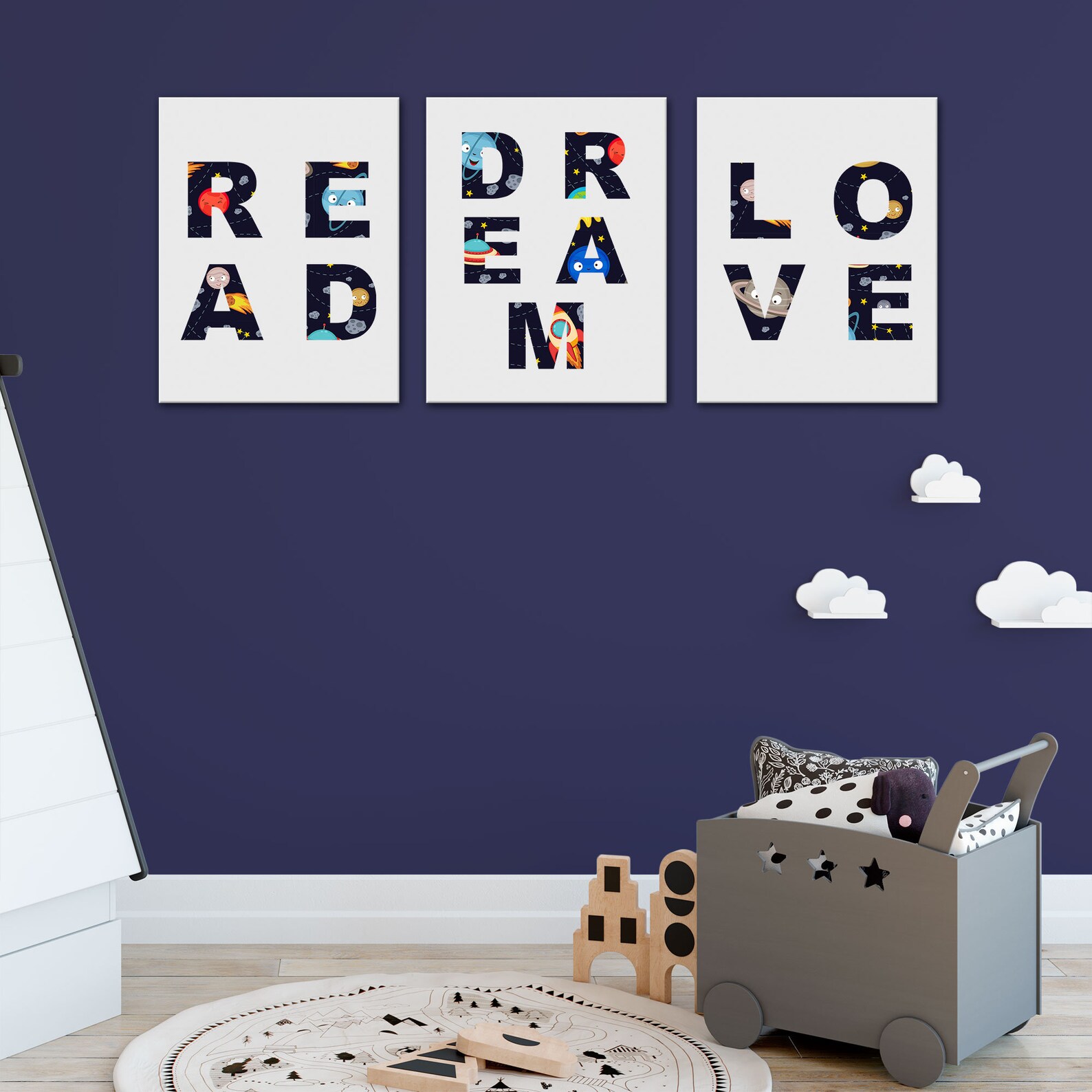 RDL Reading Themed Wall Art Set Kids Wall Hangings Nursery Etsy