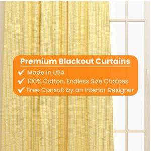 Yellow Bohemian Blackout Curtains: Kids Playroom Decor - Cotton, 2 Panels