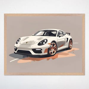 Sports Car Canvas Art: Modern Race Car Poster, Boy&#39;s Room Decor