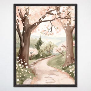 Woodland Adventure Frühlings-Wand-Kunst - gerahmtes Poster für Kinderzimmer, wunderlicher Blumenwald-Kinderzimmerdekor-Leinwand, Blüten und Geflüster