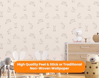 Bunny Wallpaper: Peel & Stick Rabbit Decor for Nursery