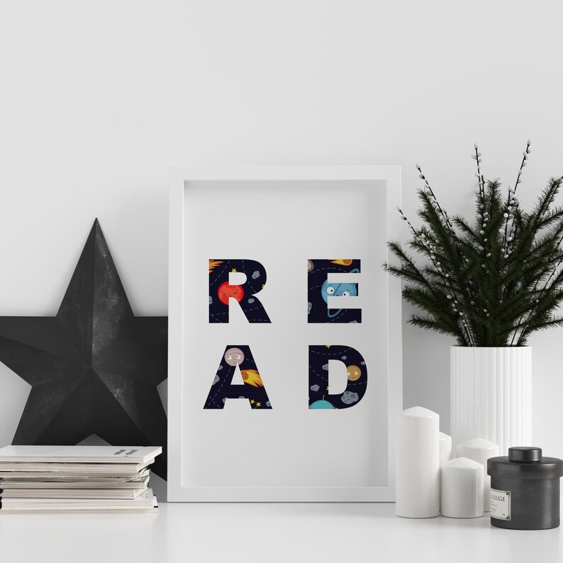RDL Reading Themed Wall Art Set Kids Wall Hangings Nursery Etsy