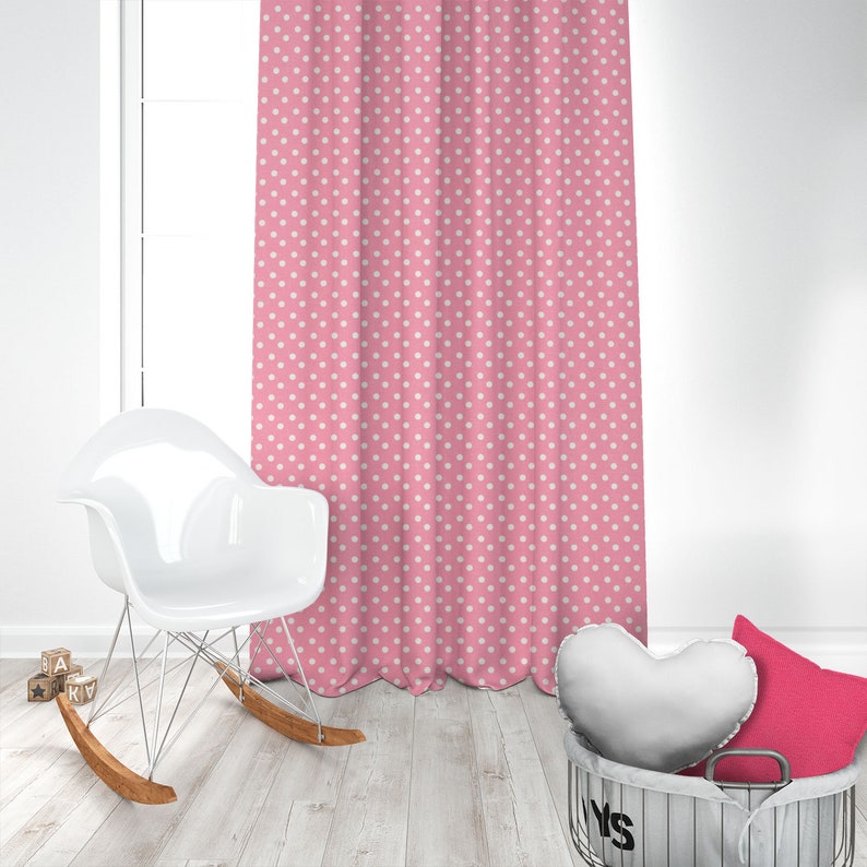 Cute Curtains Kids Room Curtains Childrens Window Curtains Drapery Panels Childrens Curtains P Dot Baby Pink White Playroom Curtains