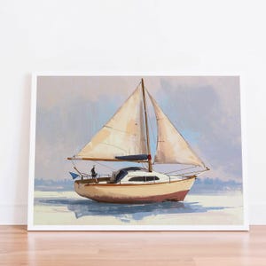 Maritime Kunst fürs Kinderzimmer: Pastell Segelboot Poster