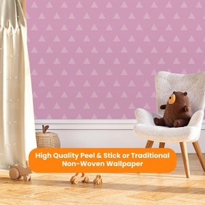 Triangular Pinks Wallpaper: Peel & Stick Kids Room, Nursery