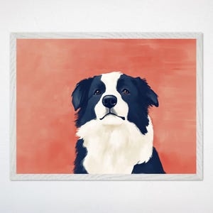 Dog Nursery Wall Art, Modern Puppy Canvas Decor, Minimalist Animal Framed Poster, Gender Neutral Kids Room Dog Lover Art