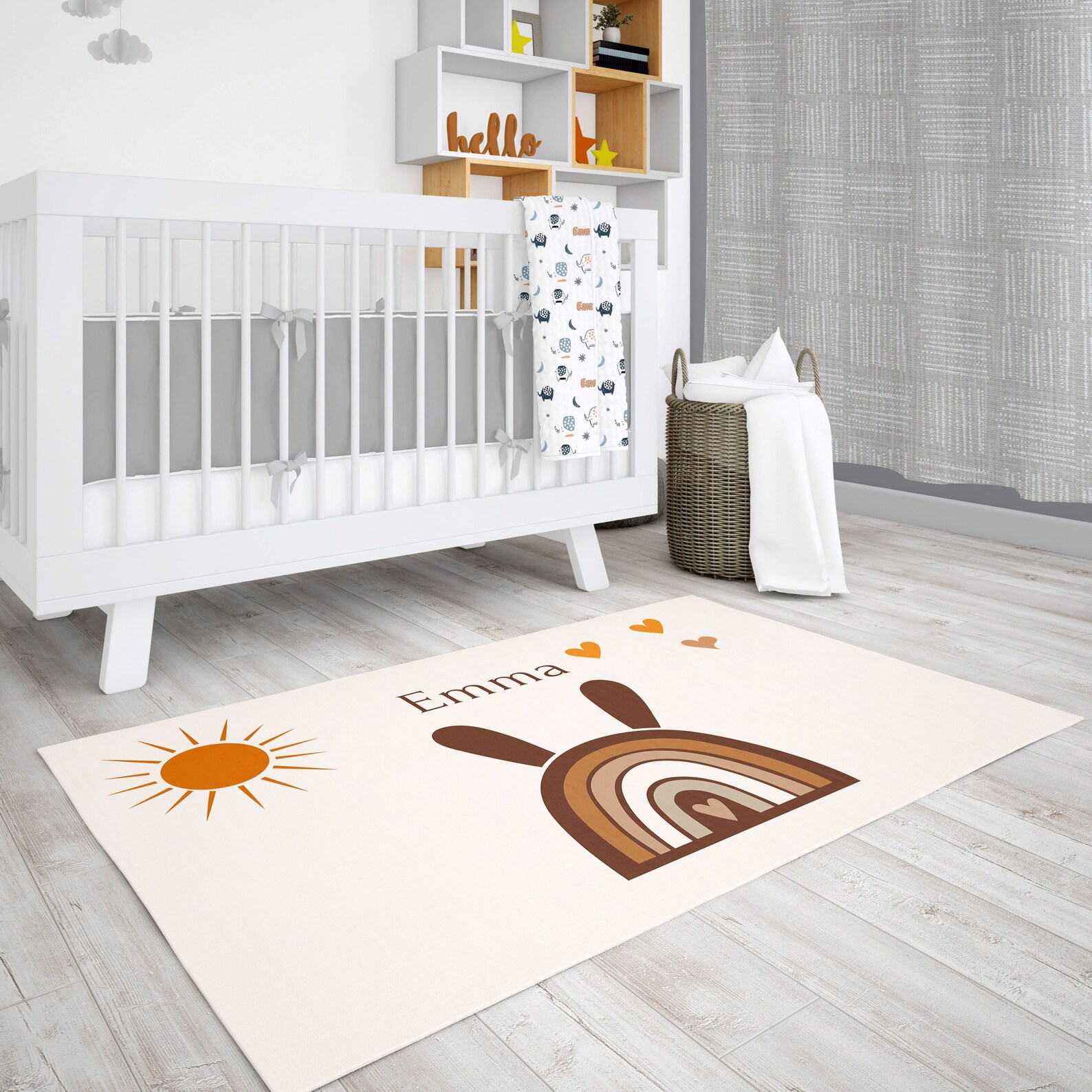 Personalized Bunny Nursery Rug. Enhance Your Kid's or Etsy