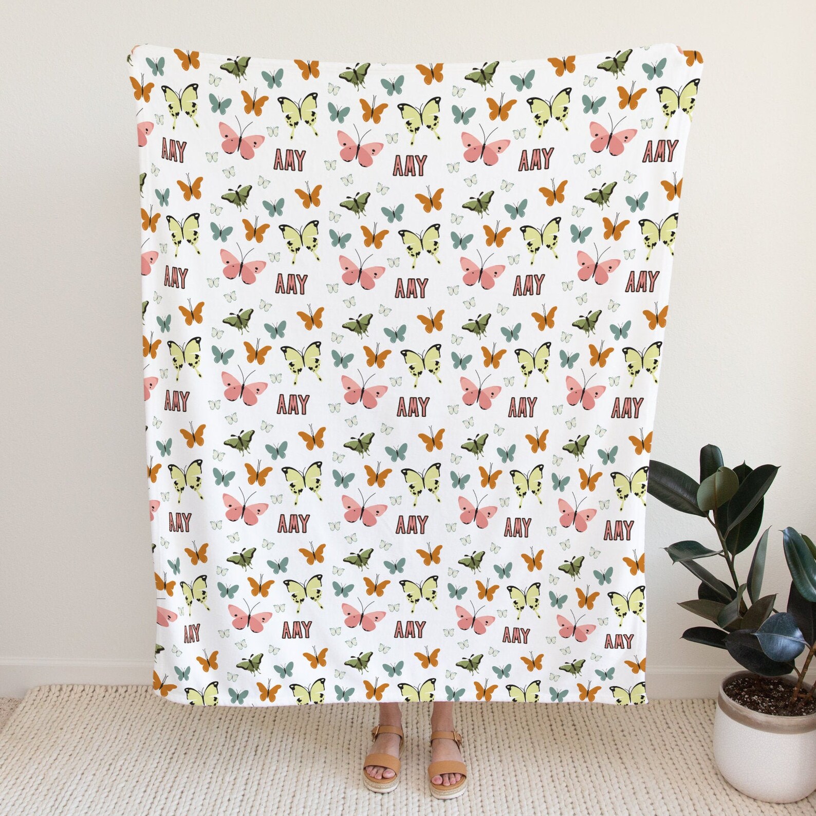 Personalized Butterfly Baby Blanket. Custom Name Blanket for - Etsy