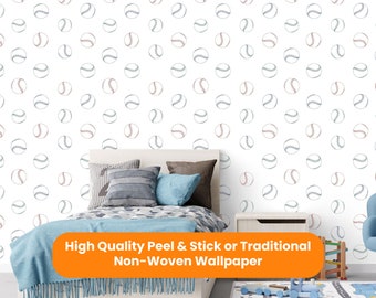 Baseball Wallpaper: Peel and Stick Removable Kids Room Decor