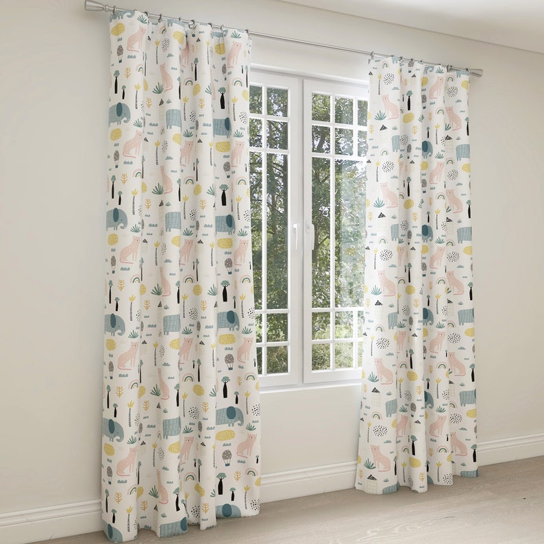 Animals Kids and Nursery Blackout Curtains. Custom Handmade Etsy