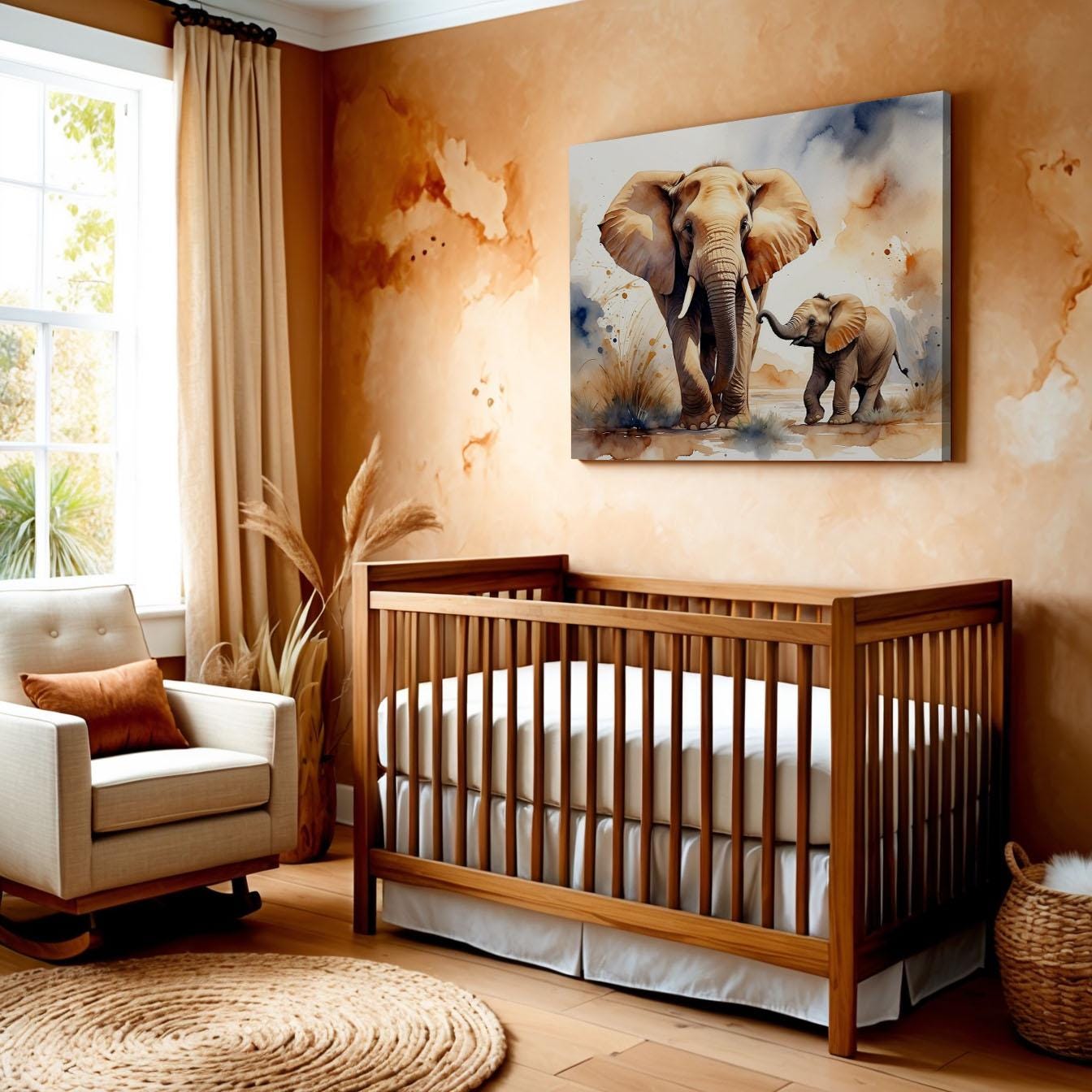 Mobile Per Lettino Bambini In Legno - Design Elefante Con Stelle Fatto A Mano - Foto 11