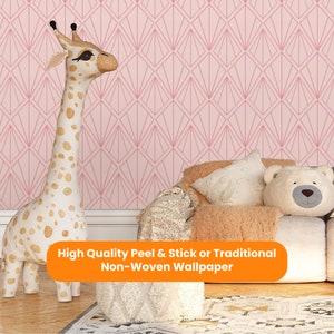 Pink Diamonds Wallpaper Peel & Stick Removable Self Adhesive or Traditional NonWoven, Wallpaper Kids Room, Wallpaper Nursery