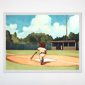 Vintage Baseball Nursery Art: Dugout Dash Poster or Canvas