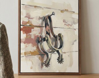 Cowboy Spur Wall Art, Rustic Western Decor, Equestrian Gift, Farmhouse Art Print, Horse Tack Art, Ranch Wall Decor