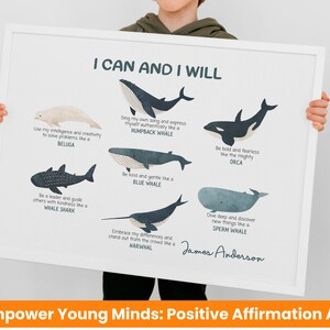 Wal Dekor Wand Kunst, Ocean Kinderzimmer Dekor, Kinder Affirmationen, Kleinkind Meerestiere Poster, Dekorationen, motivierend.