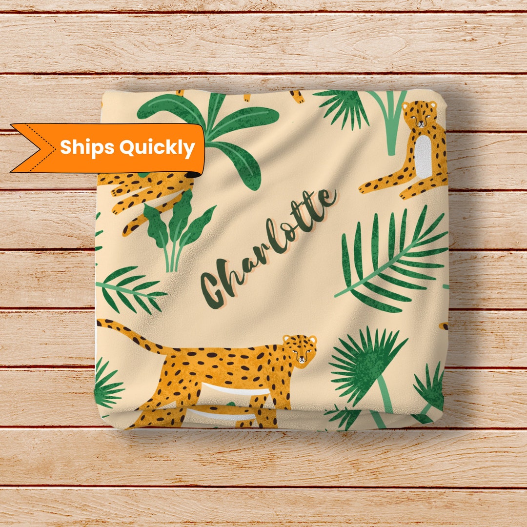 Cheetah Baby Blanket Cheetah Baby Shower Gift Nursery Jungle Etsy
