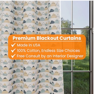 Mountain Blackout Curtains: Custom Nursery & Kids Decor