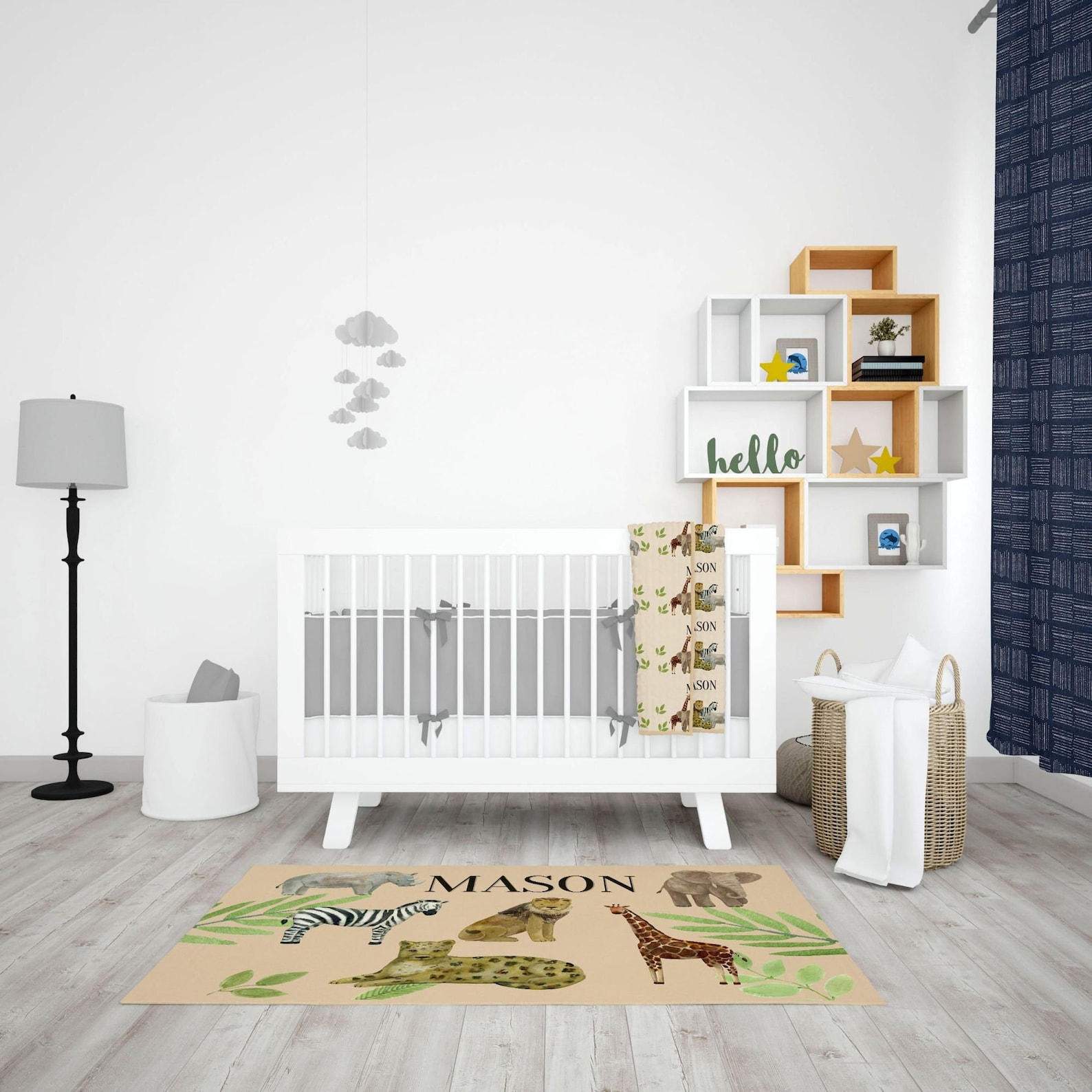 Personalized Safari Nursery Rug. Enhance Your Kid's or Etsy