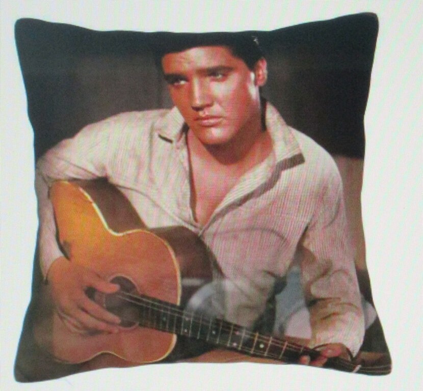 VINTAGE - ▪️50’s【ELVIS PRESLEY】CUSHION Vintage Set of Two Handmade Elvis Presley Throw Pillows