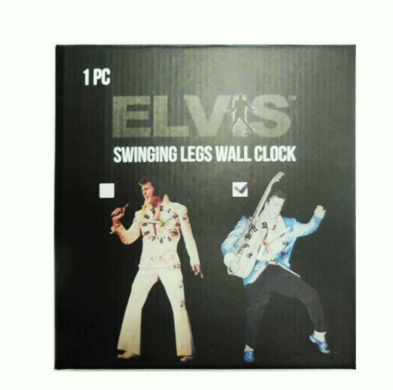 ELVIS PRESLEY Swinging Legs Clock With Blue Suede Shoes Etsy