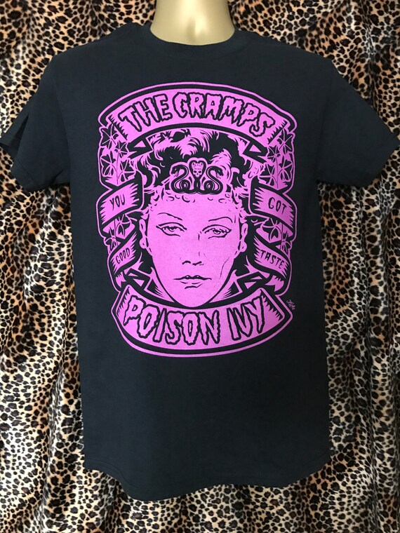 WOMENS PSYCHOBILLY T-SHIRT CRAMPS LUX INTERIOR /& POISON IVY HORROR STAY SICK!