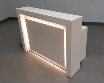 White Tufted Reception Desk Etsy