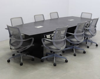 Boat Shape Custom Conference Table, Engineered Stone Top - Aurora Meeting Table