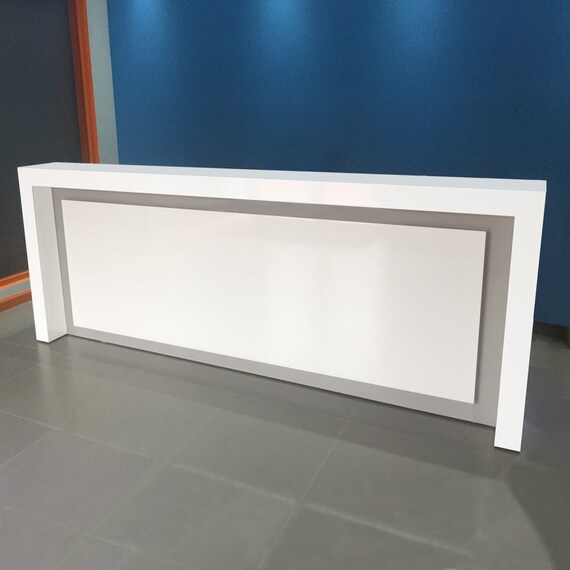 New York Modern Reception Desk In White Gloss