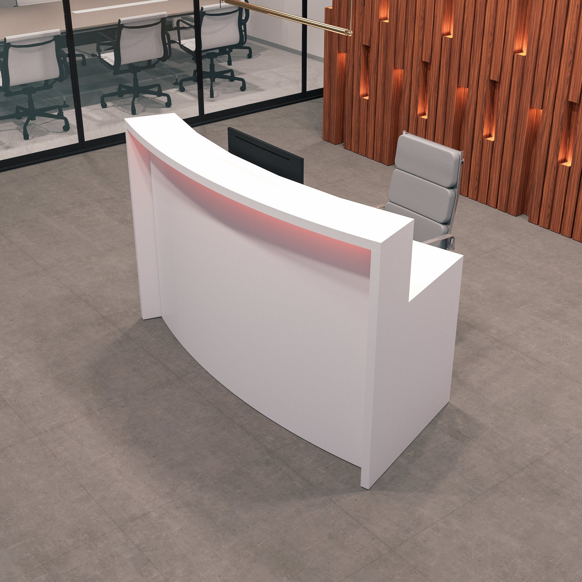 Custom Modern Curved Reception Desk Seattle X1 Desk - Etsy 日本