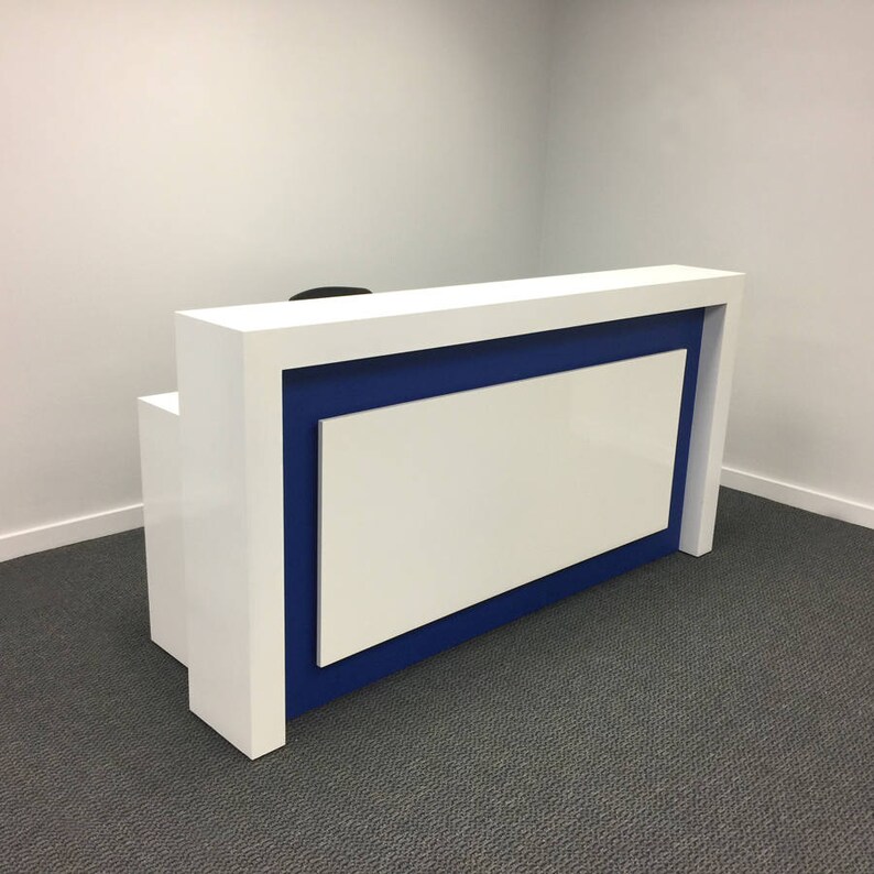 New York Modern Reception Desk in White Gloss