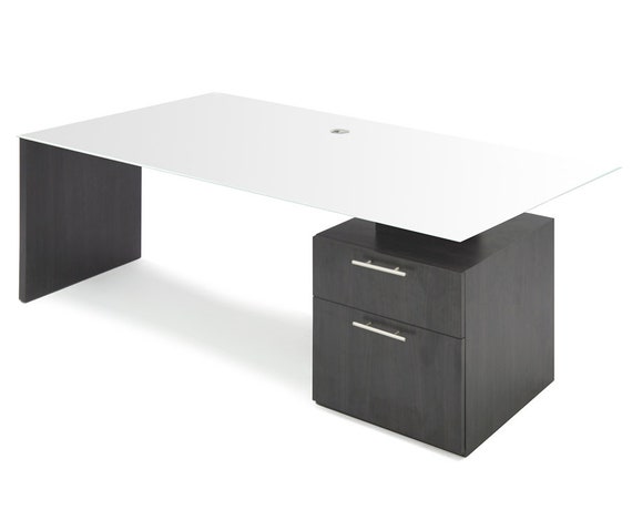 Avenue Executive Desk With Glass Top Etsy